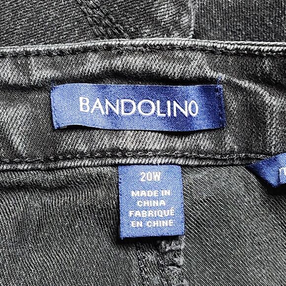Bandolino Mandie Straight Jeans Womens Size 20W Average Plus Black Stretch 42x30 - Picture 10 of 13